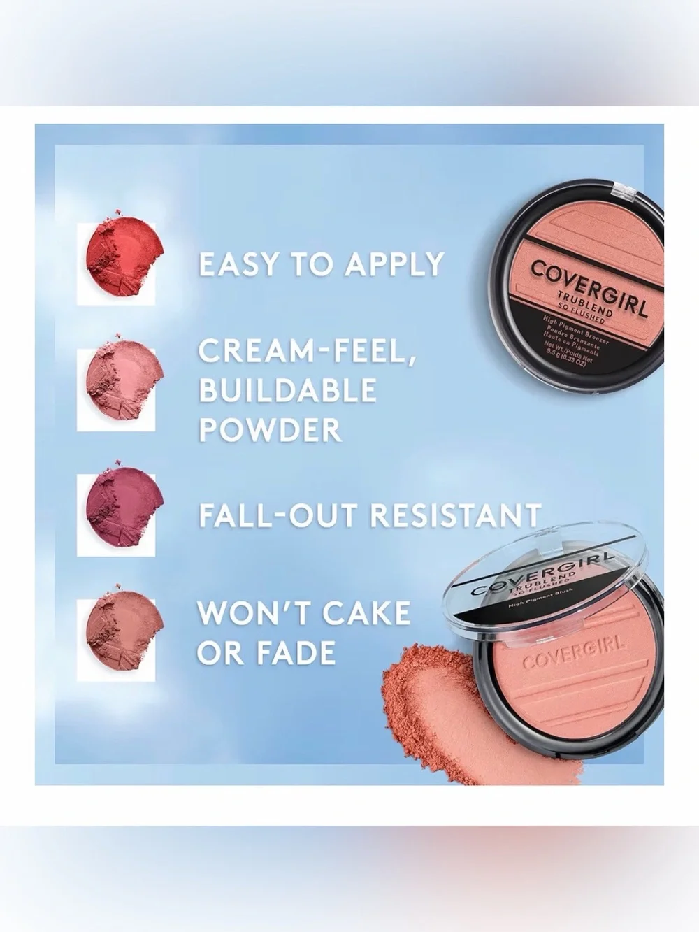 NWT COVERGIRL TruBlend So Flushed High Pigment Blush - Color 345 Hot Frenzy